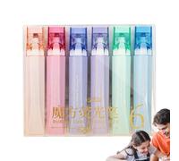 Resaltadores En Colores Pastel: Estuche Para Gafas De Sol Para Automóvil Con Incrustaciones De Diamantes, Accesorios Para El Interior Del Automóvil, Resaltadores Estéticos De Color De 6 Piezas | Brill