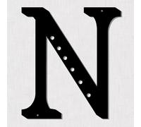 Resama Letra decorativa de metal negro de 11 pulgadas, letrero visual 3D para pared, alfabeto grande, decoración de pared de metal para sala de estar, dormitorio, oficina, fiesta en casa (N)