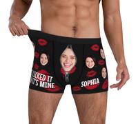 Resbalón personalizado para hombre con impresión fotográfica cara - Regalo único de San Valentín para tu pareja ideal, Le Noir, XL