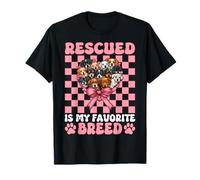 Rescatado Es Mi Raza Favorita Perro Rescate Adopción Chica Mamá Camiseta