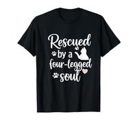 Rescatado por un alma de cuatro patas Diseño Pet Love Camiseta
