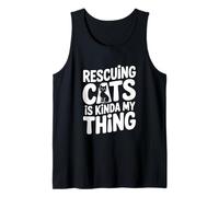 Rescatar Gatos es Algo mío Amante de los Gatos Camiseta sin Mangas