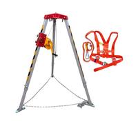 Rescate Con Trípode De Alta Resistencia Equipo De Seguridad Tripulado Trípode De Rescate Manual Con Patas De Apoyo Retráctiles Para Alcantarillas, Sótanos Y Pozos De Aguas Residuales(2600LBS Winch+Saf