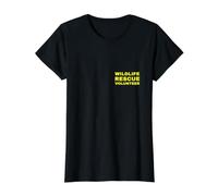 Rescate de Vida Silvestre Voluntario Amante Animal Rehabilitación Front Camiseta gráfica económica, Mujer, Negro, XS