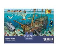 Rescate del Tesoro hundido Puzzle De Madera Impermeable Puzzles De 1000 Piezas para Adultos Desafiante Y Estimulante Rompecabezas para Decoración del Hogar