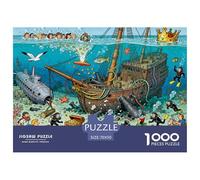 Rescate del Tesoro hundido Puzzle De Madera Impermeable Puzzles De 1000 Piezas para Adultos Divertido Rompecabezas para Decoración del Hogar
