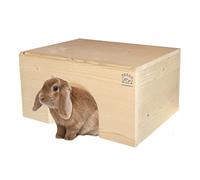 Resch N.º 13 Casita para Conejo Plana/Madera Maciza de Picea sin Tratar/con una Entrada Extra Grande y una cómoda Superficie de Reposo