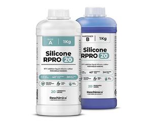 RESCHIMICA Silicona para Moldes Resistentes R PRO 20 (2 kg) Fácil de Usar | Silicona Platino Para Hacer Moldes, No Tóxica, 1:1, Rápida, Dureza Media, 20 Shore, para Resina, Yeso y Fundición