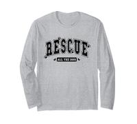Rescue All The Dogs Paw Prints Amantes de los perros Defensores de animales Manga Larga