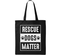Rescue Dogs Matter - Bolsa de algodón ecológico natural, color negro, Black, Talla única
