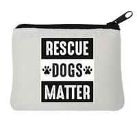 Rescue Dogs Matter - Monedero de neopreno (10 x 11 cm), color blanco, White, Talla única