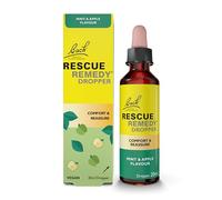 Rescue Gotero Remedy de 20 ml (menta y manzana), comodidad y tranquilidad, apoyo natural para el día de bienestar emocional, fórmula vegana de esencia floral, viajes, exámenes