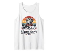 Rescue Gray Faces I Love Rescue Dogs Mamás Perros Senior Perros Cachorro Camiseta sin Mangas