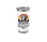Rescue Gray Faces I Love Rescue Dogs Mamás Perros Senior Perros Cachorro Vaso térmico de acero inoxidable de doble pared