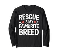 Rescue is My FAV Breed Cute Animal Shelter Trabajador voluntario Manga Larga