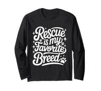 Rescue Is My Favorite Breed - Perro Gato Animal Paw Lover Manga Larga
