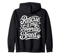 Rescue Is My Favorite Breed - Perro Gato Animal Paw Lover Sudadera con Capucha