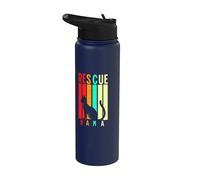 Rescue Mama apparel Cat Rescue Mom Gift Cat Lover Adopt Cat Stainless Steel Insulated Water Bottle