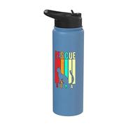 Rescue Mama apparel Cat Rescue Mom Gift Cat Lover Adopt Cat Stainless Steel Insulated Water Bottle