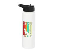 Rescue Mama apparel Cat Rescue Mom Gift Cat Lover Adopt Cat Stainless Steel Insulated Water Bottle