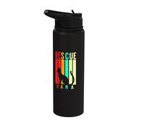 Rescue Mama apparel Cat Rescue Mom Gift Cat Lover Adopt Cat Stainless Steel Insulated Water Bottle