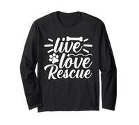 Rescue Mom Live Love Rescue Pet Dog Lover Manga Larga