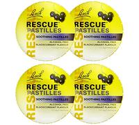 Rescue Remedy Pastilles - Paquete de 4 unidades, grosella negra, bienestar emocional y equilibrio, formato fácil de usar, 4 paquetes de 50 g