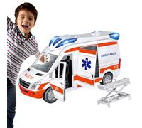 Rescue Vehicle Toy Sirens, Play Ambulance Toys with High-Visibility LED Lights, 10,63 x 3,94 x 5,51 pulgadas Compact Car, Rugged ABS Construction, Lifesaving Aesthetic for Playroom, Interactive Gear
