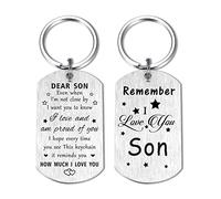 Resdink Llavero de regalo para hijo - To My Dear Son, I Love You Son llavero de cumpleaños, el mejor regalo de graduación para nuestro hijo orgulloso de hijo, adolescente, regalo de Navidad de San Valentín para adultos, hijo y día del padre, a Mi Hijo