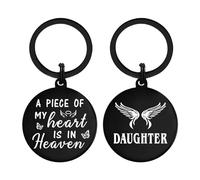 Resdink Regalos conmemorativos para hija por la pérdida de hija, regalos de duelo por pérdida de hija, llavero de recuerdo para hija perdida, Hija perdida, 1.4inch