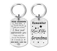 Resdink Remember I Love You Grandma Gifts - Llavero de feliz cumpleaños para mi abuela, regalo significativo para el día de la madre, regalo de Navidad para mujeres, ideas de regalo para abuela, Querida abuela