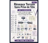 Réseaux Terrain Sans Prise de Tête Volume 7 (EDITION COULEUR): 10 projets corrigés pour segmenter une entreprise avec VLANs, trunks et routage ... Sans Prise de Tête De Junior à Senior)