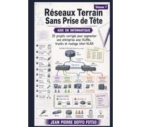 Réseaux Terrain Sans Prise de Tête Volume 7 (EDITION COULEUR): 10 projets corrigés pour segmenter une entreprise avec VLANs, trunks et routage ... Sans Prise de Tête De Junior à Senior)