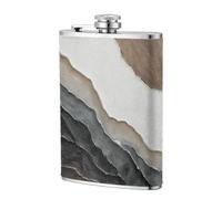 Resemble Waves - Petaca de bolsillo de acero inoxidable de 8 onzas, color negro, blanco, gris oscuro, marrón, para papá, padrino, boda, viajes, camping