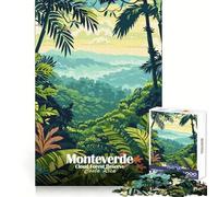 Reserva del Bosque Nuboso de Monteverde,Costa Rica Rompecabezas de 1000 Piezas para Adultos Creativo Piensa Feliz Tiempo de Ocio Ajuste Perfecto Regalo Creativo (38x52cm)