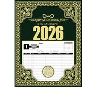 reservation book for restaurant 2026: Full Year Table Wait List Reservations | 1 page with space for 36 reservations per day | Hostess Table Log Book