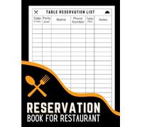 Reservation Book For Restaurant: Great for Hosts, 120 Pages, 8.5 x 11 Inches