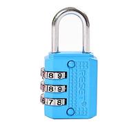 RESET -071 - Candado pequeño de combinación de 3 dígitos para mini taquilla, candado de viaje, diario, caja, equipaje, maleta, mochila, azul