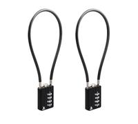 RESET-204 candado de cable flexible de 30 cm con combinación de 4 dígitos, candado largo para cubo de basura, taquilla, equipaje, maleta, casco y armero, diámetro 5 mm, negro, 2 unidad