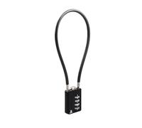 RESET-204 candado de cable flexible de 30 cm con combinación de 4 dígitos, candado largo para cubo de basura, taquilla, equipaje, maleta, casco y armero, diámetro 5 mm, negro, 1 unidad