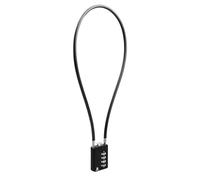 RESET-204 candado de cable largo de 50 cm con combinación de 4 dígitos, candado flexible para cubo de basura, equipaje, taquilla, casco, armero y uso exterior, diámetro 5 mm, negro, 1 unidad