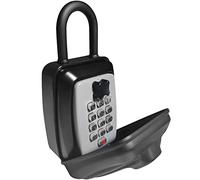 RESET-G14 Caja de llaves para casa montada en la pared con almacenamiento de combinación de 4 dígitos, grapa, cierre de botón y carcasa de protección resistente al clima, gran capacidad, negro