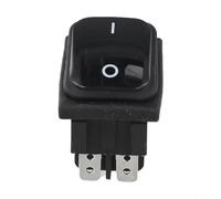 Reset Interruptor basculante rectangular con clasificación DPST de 20 A 250 VCA e impermeable IP67 para paneles industriales (negro)