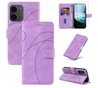 Reshias Funda Compatible con Xiaomi Redmi 15C 4G / 5G / Poco C85 EU Versión (No para Global Versión) con 1 Pieza Cristal Templado Protector de Pantalla, Cuero PU y Flip Carcasa, Soporte Caso (Morado)
