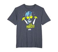 Resident Alien I Fit In Perfectly - Producto Oficial Camiseta, Hombre Tallas Grandes, Azul Jaspeado, 6X Alto