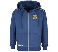 Resident Evil R.P.D. Hombre Capucha con Cremallera Azul S 65% algodón, 35% poliéster Regular