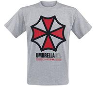 Resident Evil Umbrella Co Hombre Camiseta Gris/Melé L, 100% algodón, Regular