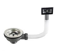 Residuos cesta colador y cuadrado tubo de desagüe, Valvula Fregadero 110 1 1/2'' Cesta Honda, Acero inoxidable + ABS