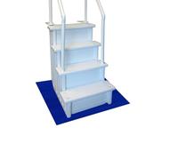 Resilia Stay-Put - Alfombrilla para Escalera de Piscina, Antideslizante, Acanalada Ancha, Almohadilla Protectora, 36 x 36 Pulgadas, 0.125 Pulgadas de Grosor, Color Azul Rey