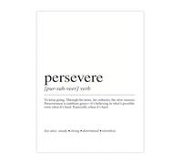 Resilience Mindset Poster Persevere Definition Wall-Art for Home Office Study Room Gift Idea(Framed,16x24inch(40x60cm))